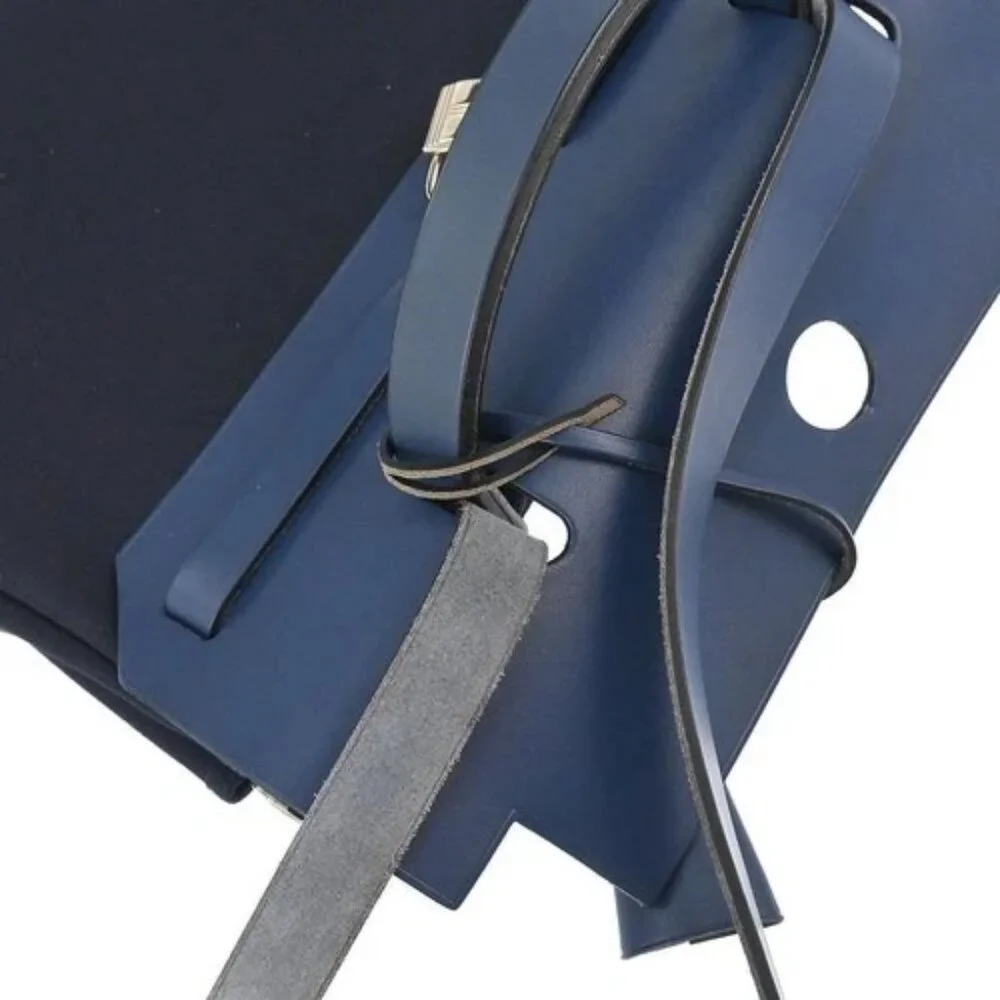 Hermes Beige Navy Toile H Officier Herbag PM 2 in 1 Handbag C□F 117854 - Picture 7 of 10